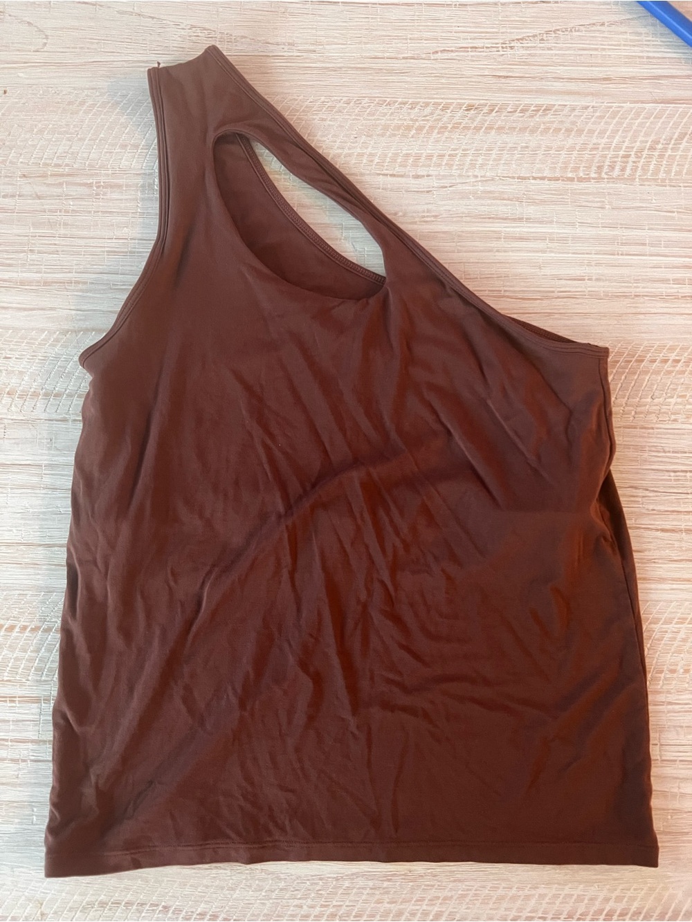 Klassy Network Women’s One-Shoulder Tank Top — Brown